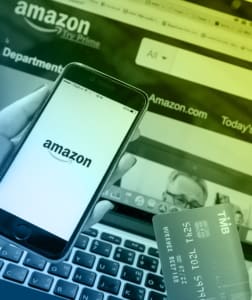 Using a phone and laptop to shop on Amazon - partners